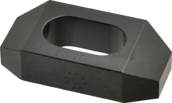 Gibraltar - 5/8" Stud, Steel, Plain Strap Clamp - 9/16" Travel, 2-1/2" OAL x 1-1/4" Wide x 5/8" High, Black Oxide Finish, Tapered Nose - Americas Industrial Supply