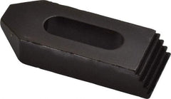 Gibraltar - 5/16, 3/8" Stud, Steel, Serrated Strap Clamp - 13/16" Travel, 2-1/2" OAL x 1" Wide x 1/2" High, Black Oxide Finish, Tapered Nose - Americas Industrial Supply