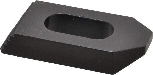 Gibraltar - 1/2" Stud, Steel, Serrated Strap Clamp - 11/16" Travel, 2-1/2" OAL x 1-1/8" Wide x 1/2" High, Black Oxide Finish, Tapered Nose - Americas Industrial Supply
