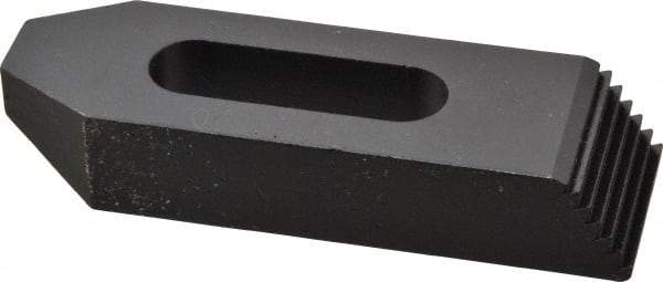 Gibraltar - 1/2" Stud, Steel, Serrated Strap Clamp - 1-5/16" Travel, 4" OAL x 1-1/4" Wide x 3/4" High, Black Oxide Finish, Tapered Nose - Americas Industrial Supply