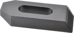 Gibraltar - 5/8" Stud, Steel, Serrated Strap Clamp - 1-3/16" Travel, 4" OAL x 1-1/2" Wide x 3/4" High, Black Oxide Finish, Tapered Nose - Americas Industrial Supply