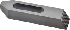 Gibraltar - 3/4" Stud, Steel, Serrated Strap Clamp - 1-15/16" Travel, 6" OAL x 1-1/2" Wide x 1" High, Black Oxide Finish, Tapered Nose - Americas Industrial Supply