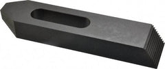 Gibraltar - 3/4" Stud, Steel, Serrated Strap Clamp - 2-3/16" Travel, 8" OAL x 1-3/4" Wide x 1-1/8" High, Black Oxide Finish, Tapered Nose - Americas Industrial Supply