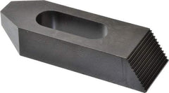 Gibraltar - 7/8, 1" Stud, Steel, Serrated Strap Clamp - 1-11/16" Travel, 6" OAL x 2" Wide x 1-1/4" High, Black Oxide Finish, Tapered Nose - Americas Industrial Supply