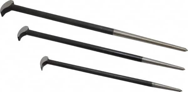 Value Collection - 3 Piece Rolling Head Pry Bar Set - 5/8" Head Width, Includes 12, 16 & 20" Lengths - Americas Industrial Supply