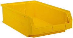 Quantum Storage - 80 Lb. Load Capacity, 19-3/4" Deep, Yellow Polyethylene Hopper Stacking Bin - 5-7/8" High x 12-3/8" Wide x 19-3/4" Long - Americas Industrial Supply