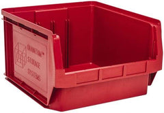 Quantum Storage - 120 Lb. Load Capacity, 19-3/4" Deep, Red Polyethylene Hopper Stacking Bin - 11-7/8" High x 18-3/8" Wide x 19-3/4" Long - Americas Industrial Supply