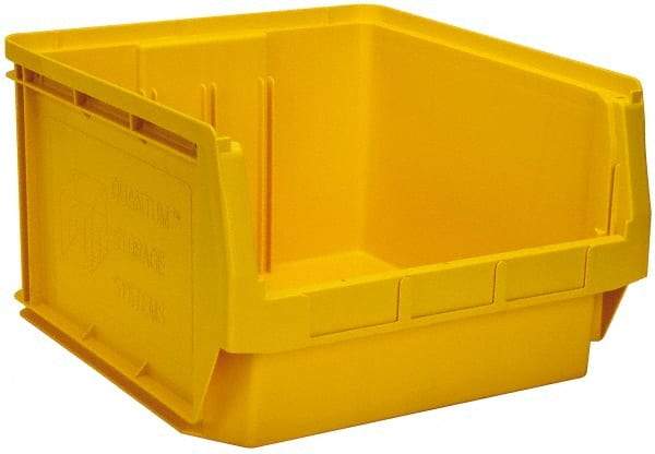 Quantum Storage - 120 Lb. Load Capacity, 19-3/4" Deep, Yellow Polyethylene Hopper Stacking Bin - 11-7/8" High x 18-3/8" Wide x 19-3/4" Long - Americas Industrial Supply