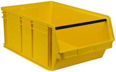 Quantum Storage - 140 Lb. Load Capacity, 29" Deep, Yellow Polyethylene Hopper Stacking Bin - 11-7/8" High x 18-3/8" Wide x 29" Long - Americas Industrial Supply