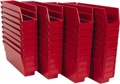Quantum Storage - 50 Lb. Load Capacity, 11-5/8" Deep, Red Polypropylene Hopper Shelf Bin - 4" High x 2-3/4" Wide x 11-5/8" Long - Americas Industrial Supply