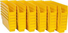 Quantum Storage - 50 Lb. Load Capacity, 11-5/8" Deep, Yellow Polypropylene Hopper Shelf Bin - 4" High x 2-3/4" Wide x 11-5/8" Long - Americas Industrial Supply