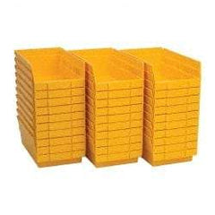 Quantum Storage - 50 Lb. Load Capacity, 11-5/8" Deep, Yellow Polypropylene Hopper Shelf Bin - 4" High x 6-5/8" Wide x 11-5/8" Long - Americas Industrial Supply