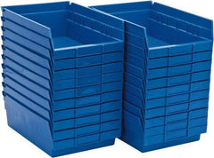 Quantum Storage - 50 Lb. Load Capacity, 11-5/8" Deep, Blue Polypropylene Hopper Shelf Bin - 4" High x 8-3/8" Wide x 11-5/8" Long - Americas Industrial Supply