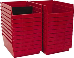 Quantum Storage - 50 Lb. Load Capacity, 11-5/8" Deep, Red Polypropylene Hopper Shelf Bin - 4" High x 8-3/8" Wide x 11-5/8" Long - Americas Industrial Supply