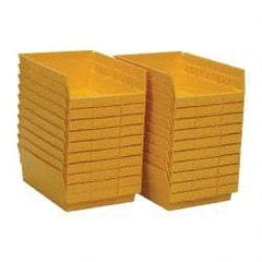 Quantum Storage - 50 Lb. Load Capacity, 11-5/8" Deep, Yellow Polypropylene Hopper Shelf Bin - 4" High x 8-3/8" Wide x 11-5/8" Long - Americas Industrial Supply
