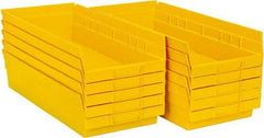 Quantum Storage - 50 Lb. Load Capacity, 17-7/8" Deep, Yellow Polypropylene Hopper Shelf Bin - 4" High x 8-3/8" Wide x 17-7/8" Long - Americas Industrial Supply