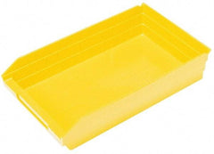Quantum Storage - 50 Lb. Load Capacity, 17-7/8" Deep, Yellow Polypropylene Hopper Shelf Bin - 4" High x 11-1/8" Wide x 17-7/8" Long - Americas Industrial Supply