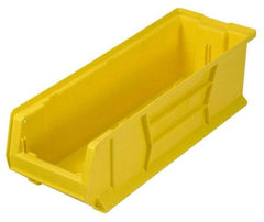 Quantum Storage - 100 Lb. Load Capacity, 23-7/8" Deep, Yellow Polypropylene Hopper Stacking Bin - 7" High x 8-1/4" Wide x 23-7/8" Long - Americas Industrial Supply