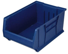 Quantum Storage - 100 Lb. Load Capacity, 23-7/8" Deep, Blue Polypropylene Hopper Stacking Bin - 7" High x 11" Wide x 23-7/8" Long - Americas Industrial Supply