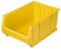 Quantum Storage - 100 Lb. Load Capacity, 23-7/8" Deep, Yellow Polypropylene Hopper Stacking Bin - 7" High x 11" Wide x 23-7/8" Long - Americas Industrial Supply
