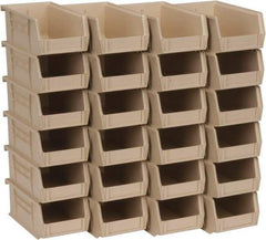 Quantum Storage - 10 Lb. Load Capacity, 7-3/8" Deep, Ivory Polypropylene Hopper Stacking Bin - 3" High x 4-1/8" Wide x 7-3/8" Long - Americas Industrial Supply