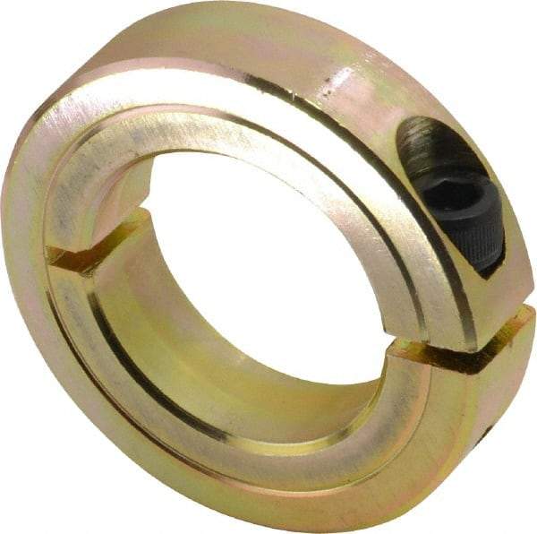 Climax Metal Products - 1-1/4" Bore, Steel, One Piece One Piece Split Shaft Collar - 2-1/16" Outside Diam, 1/2" Wide - Americas Industrial Supply