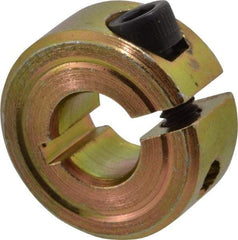 Climax Metal Products - 1/4" Bore, Steel, One Piece One Piece Split Shaft Collar - 5/8" Outside Diam, 9/32" Wide - Americas Industrial Supply