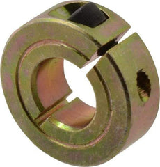 Climax Metal Products - 9/16" Bore, Steel, One Piece One Piece Split Shaft Collar - 1-1/4" Outside Diam, 7/16" Wide - Americas Industrial Supply