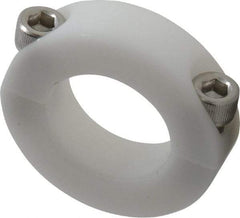 Climax Metal Products - 1" Bore, Plastic, Two Piece Clamping Shaft Collar - 1-3/4" Outside Diam, 1/2" Wide - Americas Industrial Supply