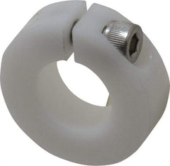 Climax Metal Products - 3/4" Bore, Plastic, One Piece One Piece Split Shaft Collar - 1-1/2" Outside Diam, 1/2" Wide - Americas Industrial Supply