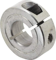 Climax Metal Products - 9/16" Bore, Aluminum, One Piece One Piece Split Shaft Collar - 1-1/4" Outside Diam, 7/16" Wide - Americas Industrial Supply