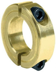 Climax Metal Products - 1-9/16" Bore, Steel, Two Piece Clamping Shaft Collar - 2-3/8" Outside Diam, 9/16" Wide - Americas Industrial Supply