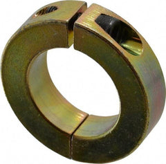 Climax Metal Products - 1-3/8" Bore, Steel, Two Piece Clamping Shaft Collar - 2-1/4" Outside Diam, 9/16" Wide - Americas Industrial Supply