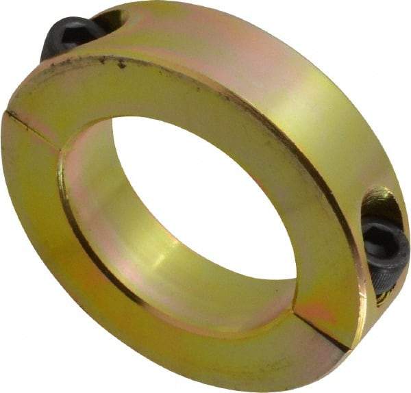 Climax Metal Products - 1-1/2" Bore, Steel, Two Piece Clamping Shaft Collar - 2-3/8" Outside Diam, 9/16" Wide - Americas Industrial Supply