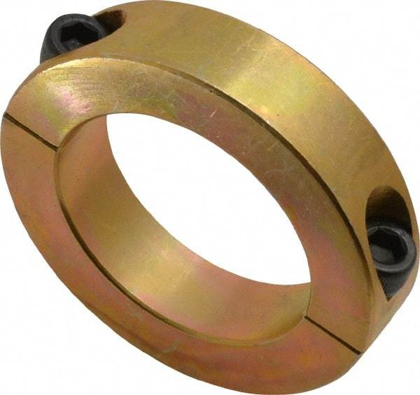 Climax Metal Products - 2" Bore, Steel, Two Piece Clamping Shaft Collar - 3" Outside Diam, 11/16" Wide - Americas Industrial Supply