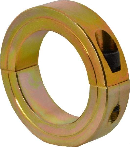 Climax Metal Products - 2-3/16" Bore, Steel, Two Piece Clamping Shaft Collar - 3-1/4" Outside Diam, 3/4" Wide - Americas Industrial Supply