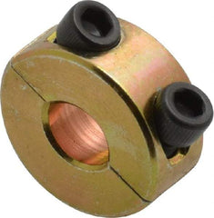 Climax Metal Products - 1/4" Bore, Steel, Two Piece Clamping Shaft Collar - 5/8" Outside Diam, 9/32" Wide - Americas Industrial Supply