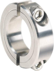 Climax Metal Products - 2-3/4" Bore, Stainless Steel, Two Piece Clamping Shaft Collar - 4" Outside Diam, 7/8" Wide - Americas Industrial Supply