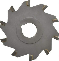 Made in USA - 4" Diam x 1/2" Width of Cut, 10 Teeth, Carbide Tipped Side Milling Cutter - Straight Teeth, Uncoated - Americas Industrial Supply