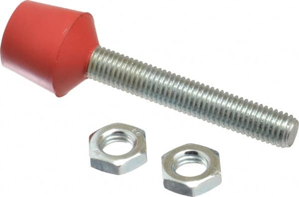 De-Sta-Co - M12 Carbon Steel Cap Tip Clamp Spindle Assembly - 72.9mm Thread Length, 102.11mm OAL, Flat Tip Cap, 1.18" Tip Surface Diam, Use with Toggle Clamps - Americas Industrial Supply