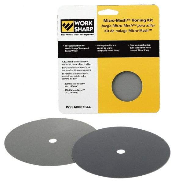 Work Sharp - 6 Inch Outside Diameter 2 Piece Micro Mesh Hone Kit - Micromesh Grit, Work Sharp 3000 Machine Compatible - Americas Industrial Supply