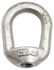 Gibraltar - 840 Lb Capacity, 5/16-18 Thread, Self Colored, Carbon Steel Regular Duty Lifting Eye Nut - Grade C-1030, 1-11/16" High, 3/4" Inside & 1-1/4" Outside Eye Diam, 1-1/4" Bell/Base Width - Americas Industrial Supply