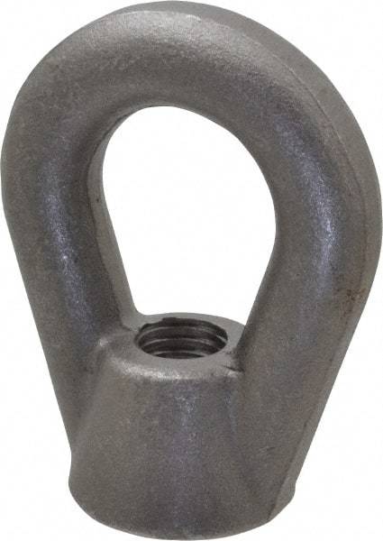 Gibraltar - 10,600 Lb Capacity, 3/4-10 Thread, Self Colored, Carbon Steel Heavy Duty Lifting Eye Nut - Grade C-1030, 3-7/8" High, 1-1/2" Inside & 3" Outside Eye Diam, 3" Bell/Base Width - Americas Industrial Supply