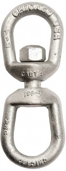 Gibraltar - 2, 250 Lbs. Load Limit, 5-1/16 Inches Long x 3/8 Inch Diameter Oval Eye Swivel - 1-1/4 Inch Inside Width, 2 Inch Outside Width, 1/2 Inch Pin Diameter, 4-5/16 Inch Reach, 1-1/2 Inch Lower Eye Inside Height, 7/8 Inch Upper Eye Inside Height - Americas Industrial Supply