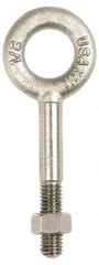 Gibraltar - 800 Lb Capacity, Stainless Steel, 5/16 Thread, Fixed Lifting Eye Bolt - Partially Threaded, 3-1/4" Shank, 1-1/2" Thread Length, No Shoulder - Americas Industrial Supply