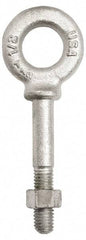 Gibraltar - 500 Lb Capacity, Stainless Steel, 1/4-20 Thread, Fixed Lifting Eye Bolt - Fully Threaded, 3" Shank, 3" Thread Length, Shoulder - Americas Industrial Supply