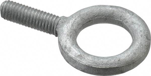 Gibraltar - 1,400 Lb Capacity, Forged Steel, 3/8-16 Thread, Fixed Lifting Eye Bolt - Fully Threaded, 1-1/4" Shank, 1-1/4" Thread Length, No Shoulder - Americas Industrial Supply