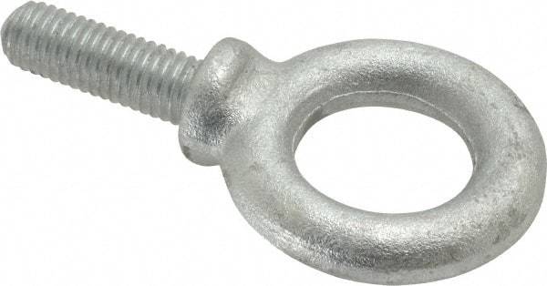 Gibraltar - 2,600 Lb Capacity, Forged Steel, 1/2-13 Thread, Fixed Lifting Eye Bolt - Fully Threaded, 1-1/2" Shank, 1-1/2" Thread Length, Shoulder - Americas Industrial Supply