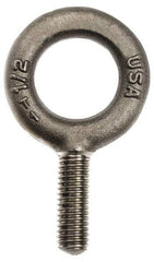 Gibraltar - 6,000 Lb Capacity, Steel, 3/4-10 Thread, Fixed Lifting Eye Bolt - Fully Threaded, 3" Shank, 3" Thread Length, No Shoulder - Americas Industrial Supply