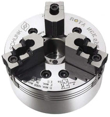 Schunk - 3 Jaws, 12-1/2" Chuck Diam, A2-8 Mount, 3.583" Through Hole, Hydraulic Power Lathe Chuck - 32,592 Lb Force per Jaw, 3,300 RPM, Steel Body - Americas Industrial Supply